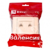 Розетка EKF PROxima RJ-45 2-местная IP20 Валенсия кремовый