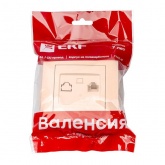 Розетка EKF PROxima RJ-45 1-местная IP20 Валенсия кремовый