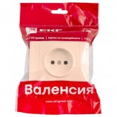 Розетка 1-местная без заземления со шторками EKF PROxima 16А IP20 Валенсия кремовый