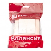 Переключатель 2-клавишный EKF PROxima 10А IP20 Валенсия кремовый