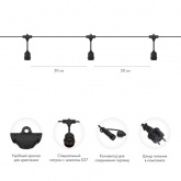 Гирлянда Белт-Лайт 20 м, черный каучук, шаг 50 см, 40 подвесных патронов, IP65