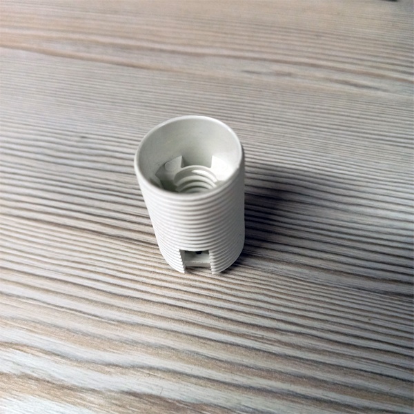 Патрон Е14 под защитный колпачёк термопласт белый с резьбой