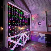 Гирлянда Светодиодный Дождь 2x3м 448LED мульти IP44 постоянное свечение, прозрачный провод, 230В