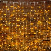 Гирлянда Светодиодный Дождь 2x3м 760LED тепло-белый IP44 постоянное свечение, белый провод, 230В