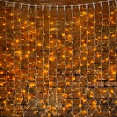 Гирлянда Светодиодный Дождь 2x3м 760LED желтый IP44 постоянное свечение, белый провод, 230В