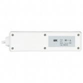 Удлинитель ИЭК У03К 3х2P+PE с выключателем 1,5м 3х1мм2 16А/250В белый