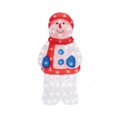 Акриловая светодиодная фигура Снеговик в синих варежках, 31х25х59см IP65 трансформатор в комплекте
