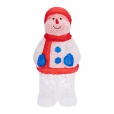 Акриловая светодиодная фигура Снеговик в синих варежках, 31х25х59см IP65 трансформатор в комплекте