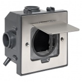 Лючок напольный EKF C-Line 2 под один механизм 45х45 (2 модуля) с напольной коробкой IP44 серый