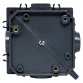 Лючок напольный EKF C-Line 2 под один механизм 45х45 (2 модуля) с напольной коробкой IP44 серый