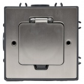 Лючок напольный EKF C-Line 2 под один механизм 45х45 (2 модуля) с напольной коробкой IP44 серый