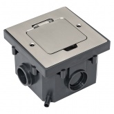 Лючок напольный EKF C-Line 2 под один механизм 45х45 (2 модуля) с напольной коробкой IP44 серый