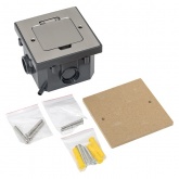 Лючок напольный EKF C-Line 2 под один механизм 45х45 (2 модуля) с напольной коробкой IP44 серый