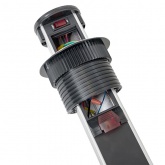 Встраиваемая выдвижная мини-колонна EKF с беспроводной зарядкой 15Вт 6 модулей C-Line металлик