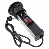 Встраиваемая выдвижная мини-колонна EKF с беспроводной зарядкой 15Вт 6 модулей C-Line металлик