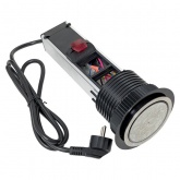 Встраиваемая выдвижная мини-колонна EKF с беспроводной зарядкой 15Вт 6 модулей C-Line металлик