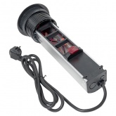 Встраиваемая выдвижная мини-колонна EKF с беспроводной зарядкой 15Вт 8 модулей C-Line металлик