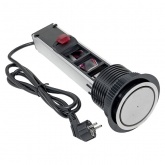 Встраиваемая выдвижная мини-колонна EKF с беспроводной зарядкой 15Вт 8 модулей C-Line металлик