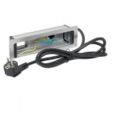 Встраиваемый настольный розеточный блок EKF на 8 модулей C-Line металлик