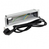 Встраиваемый настольный розеточный блок EKF на 10 модулей C-Line металлик