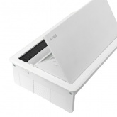 Встраиваемый настольный розеточный блок EKF выдвижной на 8 модулей C-Line металлик