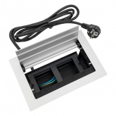 Встраиваемый настольный лючок EKF на 4 модуля C-Line металлик