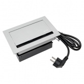 Встраиваемый настольный лючок EKF на 4 модуля C-Line металлик