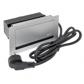 Встраиваемый настольный лючок EKF на 4 модуля C-Line металлик