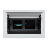 Встраиваемый настольный лючок EKF на 4 модуля C-Line металлик