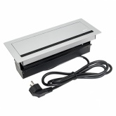 Встраиваемый настольный лючок EKF на 8 модулей C-Line металлик