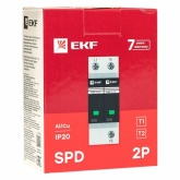 Устройство защиты от импульсных перенапряжений EKF Т1+Т2; Iimp-12,5kA In-20kA Uc-275В 1+1 2Р