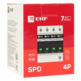 Устройство защиты от импульсных перенапряжений EKF Т1+Т2; Iimp-12,5kA In-20kA Uc-275В 3+1 4Р