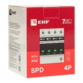 Устройство защиты от импульсных перенапряжений EKF Т1+Т2; Iimp-12,5kA In-20kA Uc-275В 4+0 4Р
