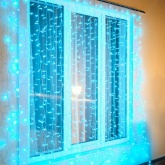 Гирлянда Светодиодный Дождь 2х3м прозрачный провод 230V RGB 600LED свечение с динамикой