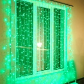 Гирлянда Светодиодный Дождь 2х3м прозрачный провод 230V RGB 600LED свечение с динамикой