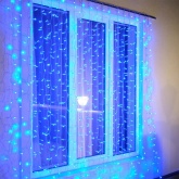 Гирлянда Светодиодный Дождь 2х3м прозрачный провод 230V RGB 600LED свечение с динамикой