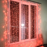 Гирлянда Светодиодный Дождь 2х3м прозрачный провод 230V RGB 600LED свечение с динамикой