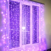 Гирлянда светодиодная Дождь 2х1,5м прозрачный провод 230V RGB 300LED свечение с динамикой