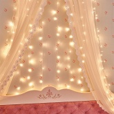 Гирлянда Дождь 240LED 3х2м свечение с динамикой, прозрачный провод ПВХ 230В IP20 теплый белый