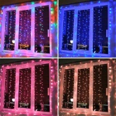 Гирлянда Светодиодный Дождь 2x2м 200LED RGB IP44 свечение с динамикой, прозрачный провод, 230В