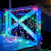 Гирлянда Светодиодный Дождь 2x1,5м 192LED мульти IP44 постоянное свечение, прозрачный провод, 230В