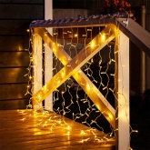 Гирлянда Светодиодный Дождь 2x1,5м 192LED тепло-белый IP44 постоянное свечение, прозрачный провод