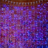 Гирлянда Светодиодный Дождь 2x1,5м 360LED синий IP44 постоянное свечение, прозрачный провод, 230В