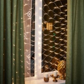 Гирлянда Сеть 1,8х1,5м 180LED тепло-белый, 8 режимов свечения, прозрачный провод, 230В