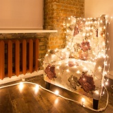 Гирлянда Сеть 1,8х1,5м 180LED тепло-белый, 8 режимов свечения, прозрачный провод, 230В