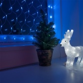 Гирлянда Сеть 1,8х1,5м 180LED синий, 8 режимов свечения, прозрачный провод, 230В