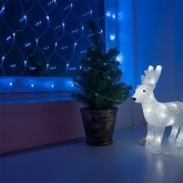 Гирлянда Сеть 1,5х1,5м 150LED синий, 8 режимов свечения, прозрачный провод, 230В