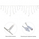 Гирлянда Айсикл (Бахрома) 4,0х0,6м, с эффектом мерцания, белый провод каучук 230В теплые 128LED IP67