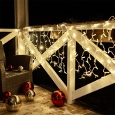 Гирлянда светодиодная Дождь 2x0,8м 160LED 230В теплый белый, эффект мерцания, прозрачный провод IP65