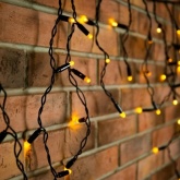 Гирлянда бахрома светодиодная 4,8х0,6м 176LED тепло-белый IP44, постоянное свечение,черный провод